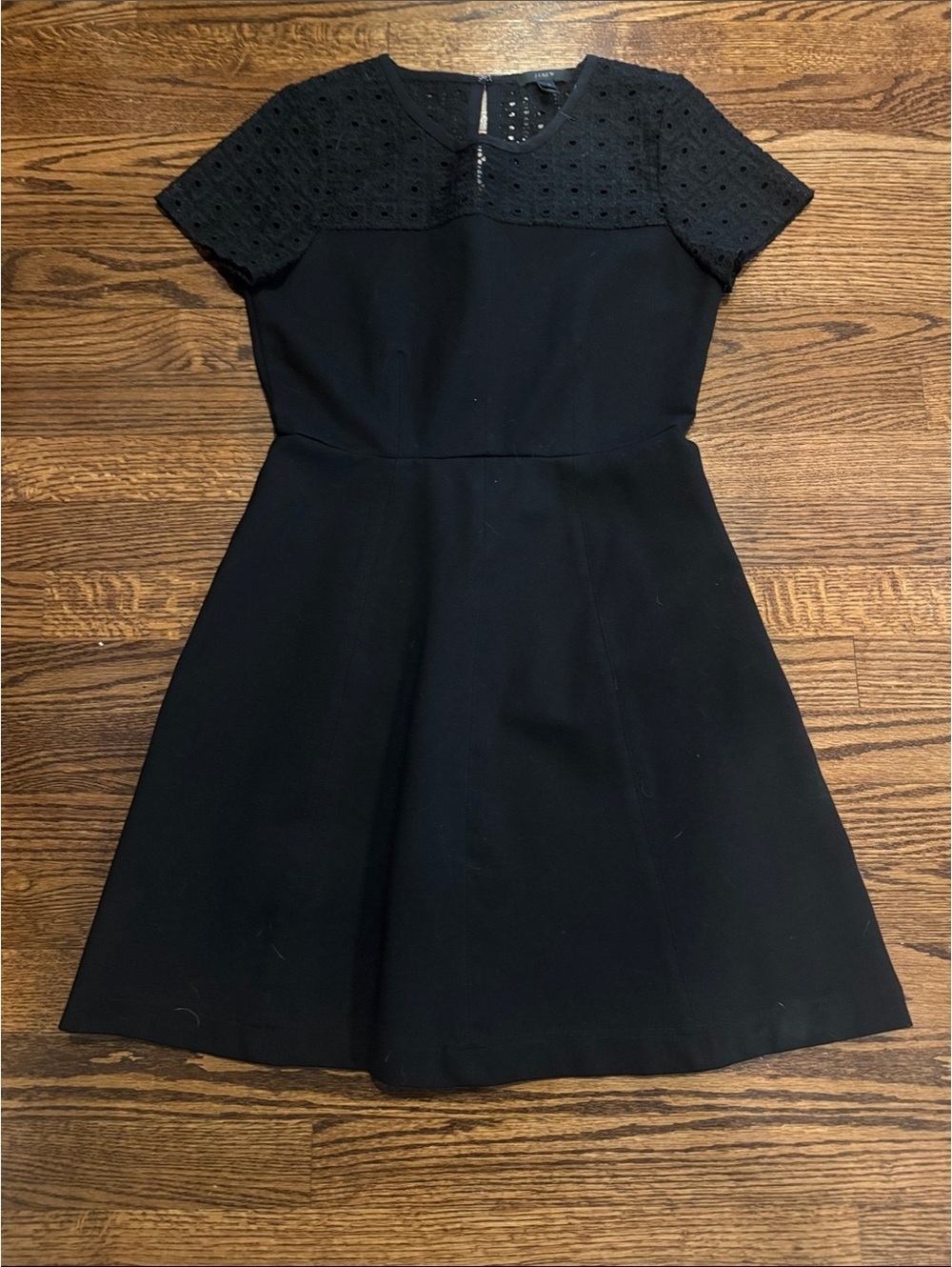J Crew Black Dress with Embroidered Lace in Size 2